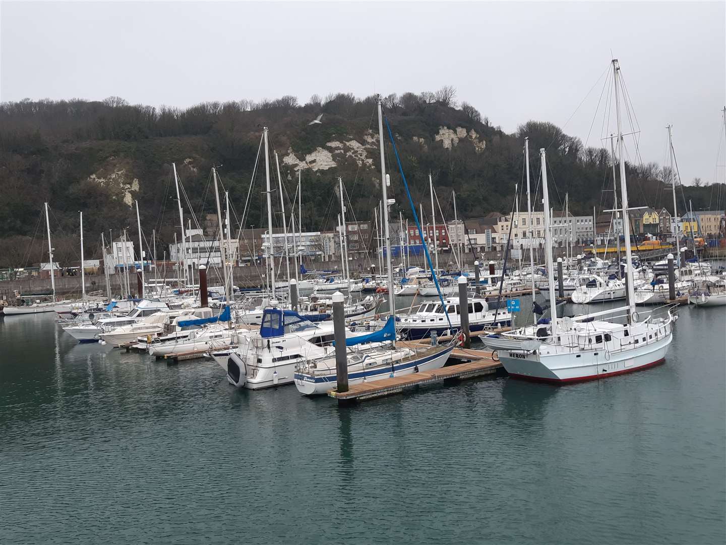 Plenty of boats using berths at Wellington Dock, also photographed yesterday morning, Picture: Sam Lennon KMG