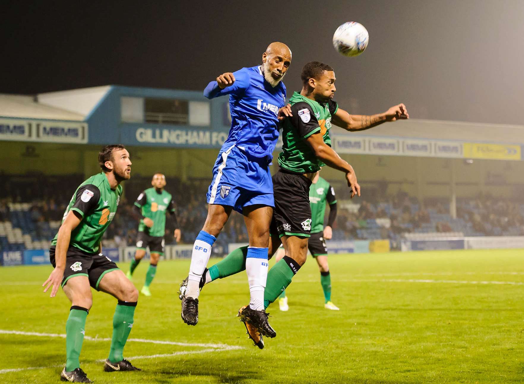 Josh Parker challenges for the ball Picture: Andy Payton