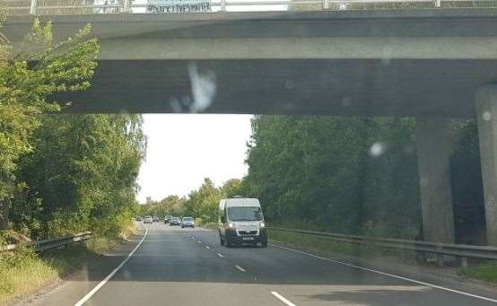 The collision happened on the A256 Sandwich Bypass between the Bellar's Bush and Ash Road roundabouts