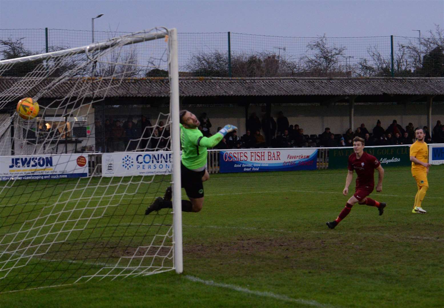 Adam Woollcott scores Canterbury's third in the FA Vase Picture: Chris Davey