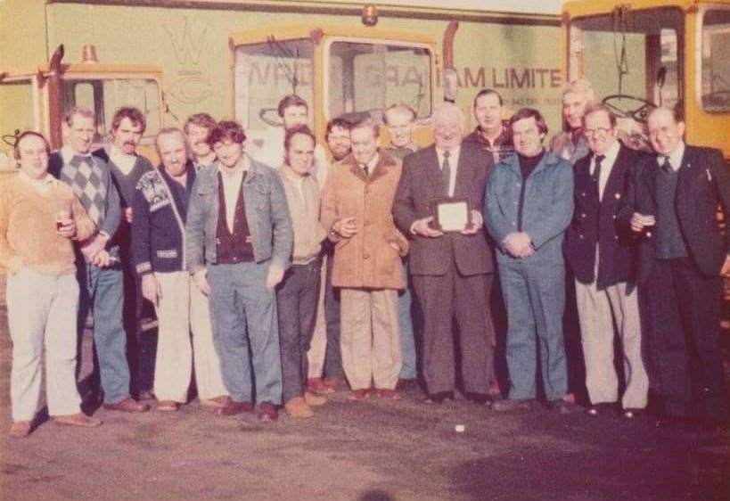 Henry, second from the left, when he started to work ashore at Sheerness Docks