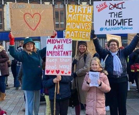 Banners and placards got the message across Picture: Hannah Lamprell