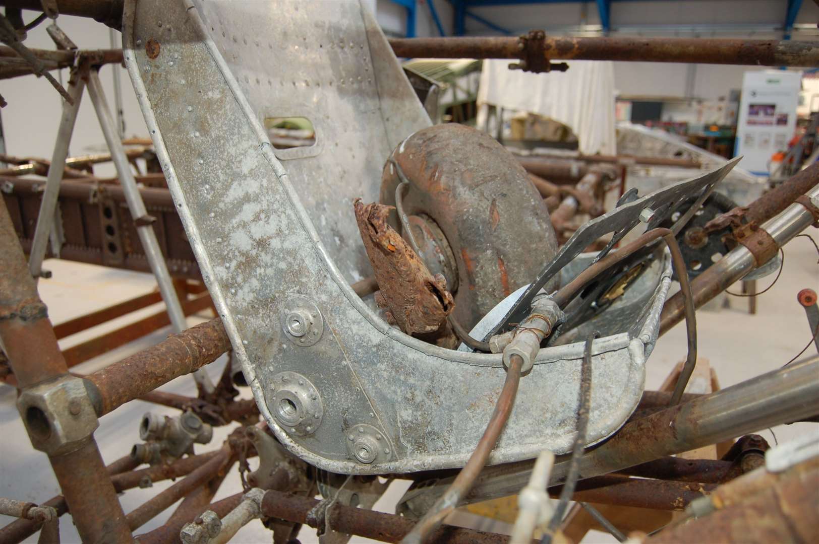 The pilot's seat of the fighter aircraft