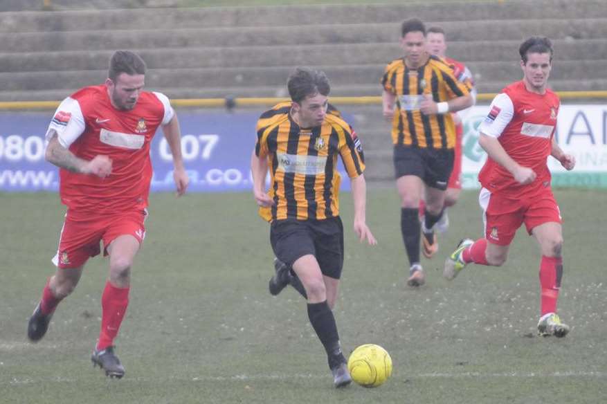 Two-goal striker Johan Ter Horst on the run (Pic: Gary Browne)