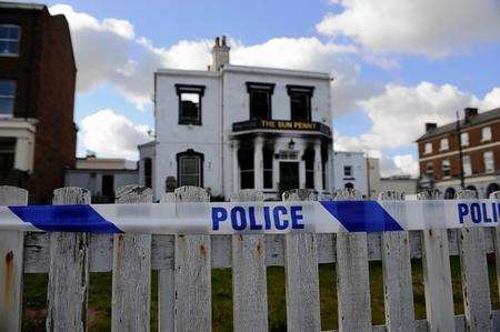 Scene of a fire at The Bun Penny, Central Parade, Herne Bay.