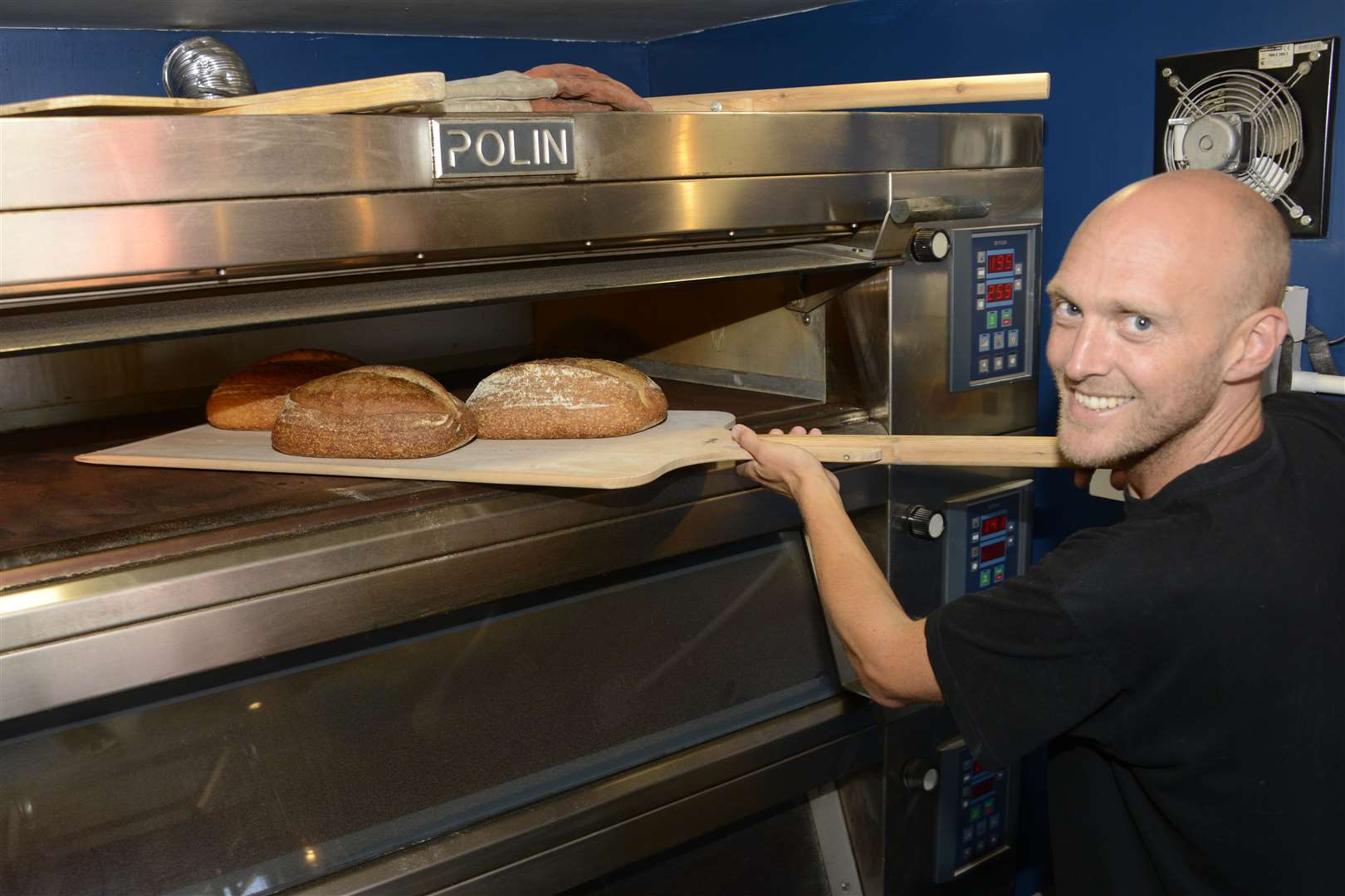 Wes Burden with some fresh bread baked at Docker in Folkestone