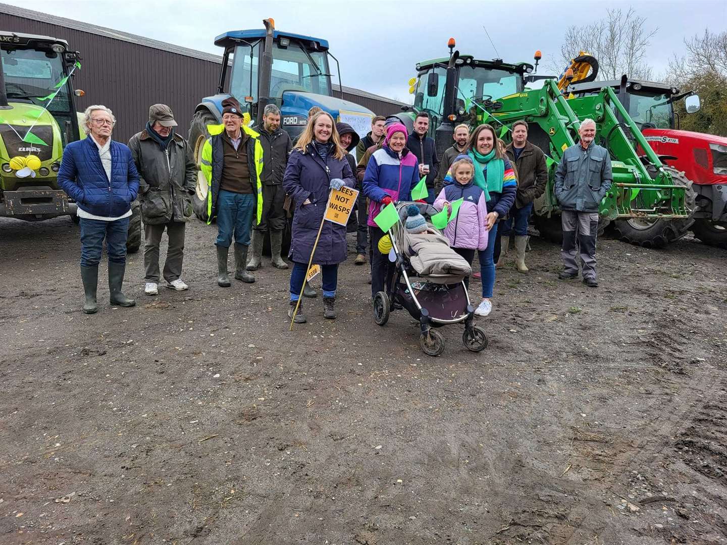 Rachel Waterton, centre, chairman of Crockenhill Parish Council, at the earlier tractor protest