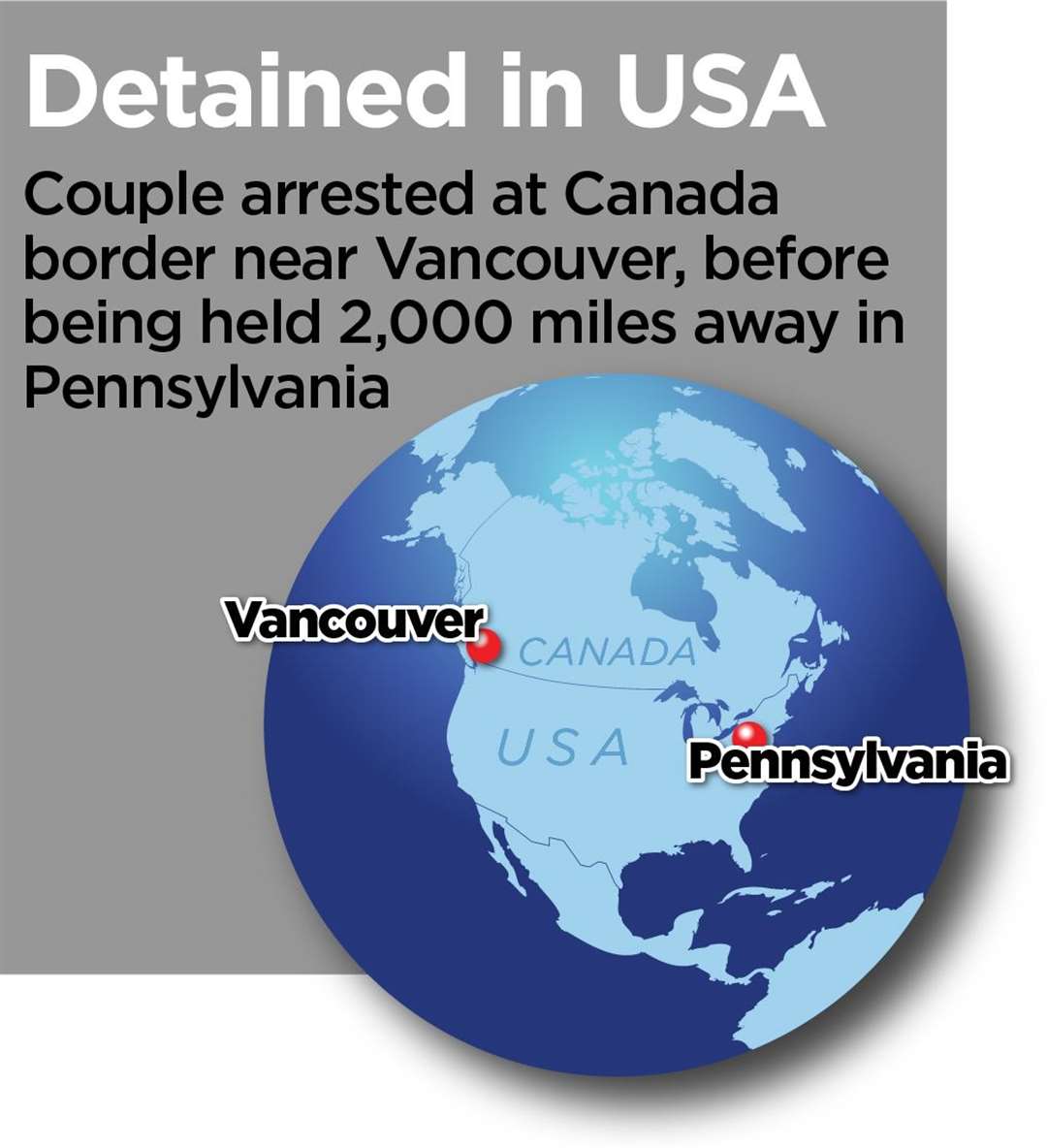 Eileen and David Connors were arrested as they crossed the border between Canada and the US (19448619)