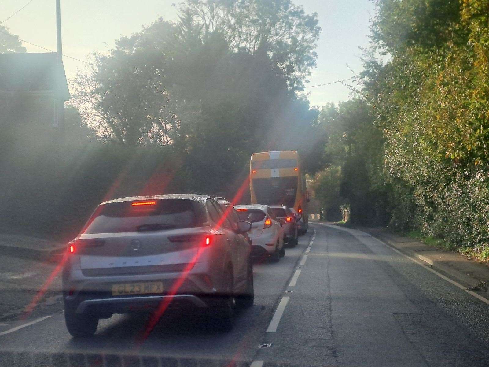 Drivers in Shalloak Road in Canterbury are suffering from lengthy delays