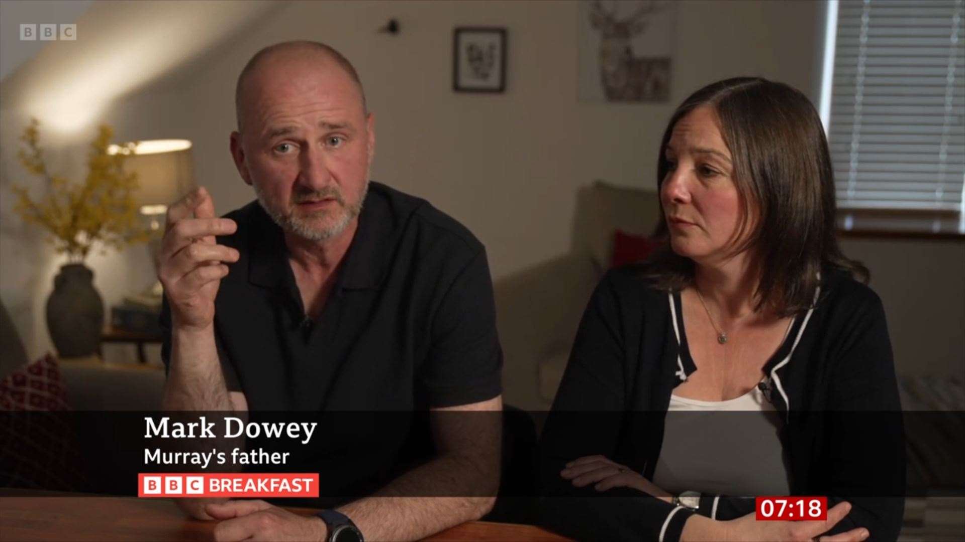 Murray Dowey’s parents Mark and Ros Dowey want other victims to seek help and not be ashamed (BBC Breakfast/PA)