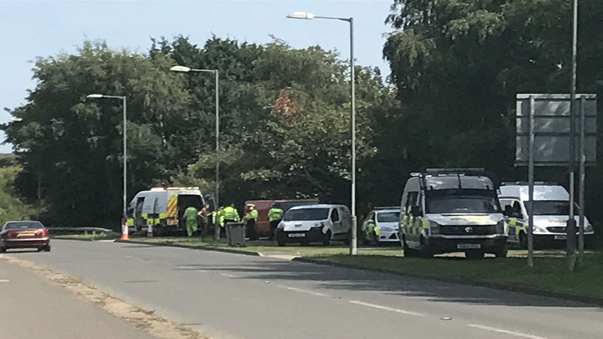 Officers in Betteshanger on Friday