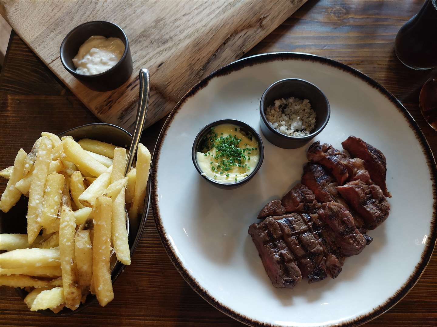 The steak came with a truffle butter