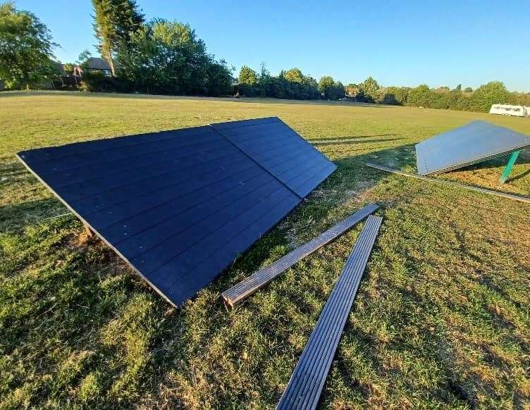 Damage left at Pottery Road Recreation Ground in Hoo. Picture: Hoo and St Werburgh Parish Council