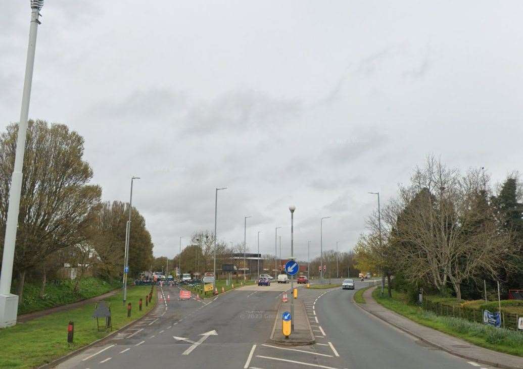 A woman was taken to hospital following a crash in Cheriton High Street. Picture: Google