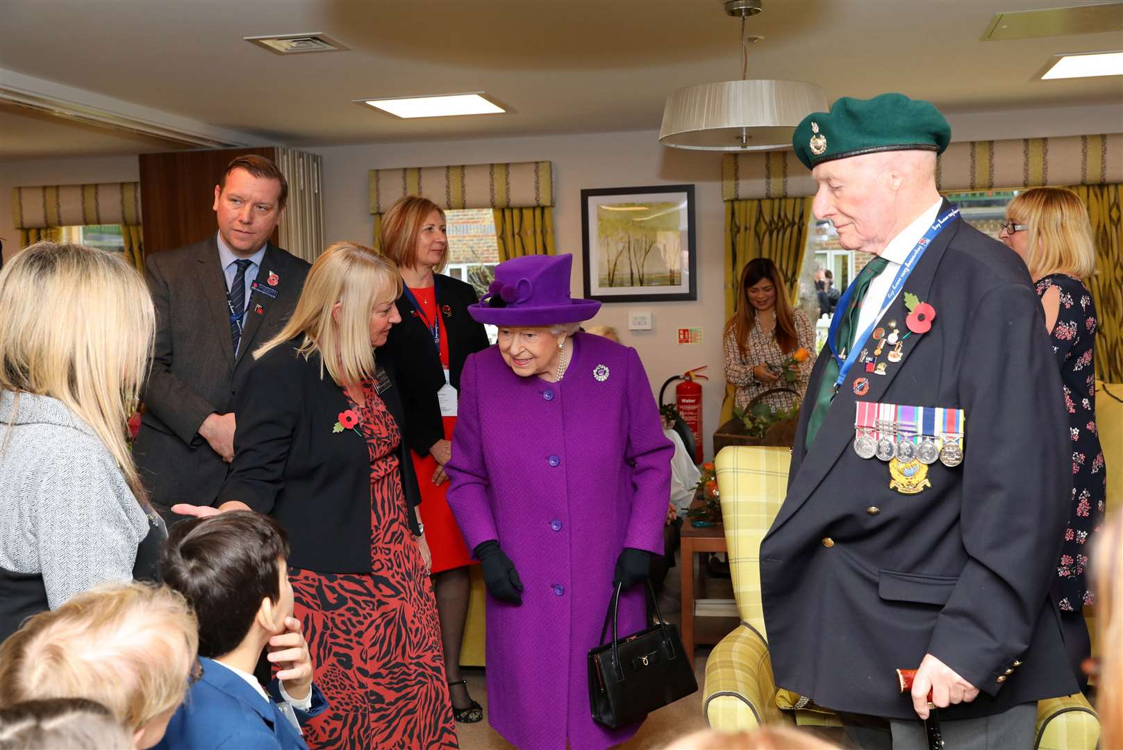 The late Queen Elizabeth meeting residents at Appleton Lodge when she visited in 2019