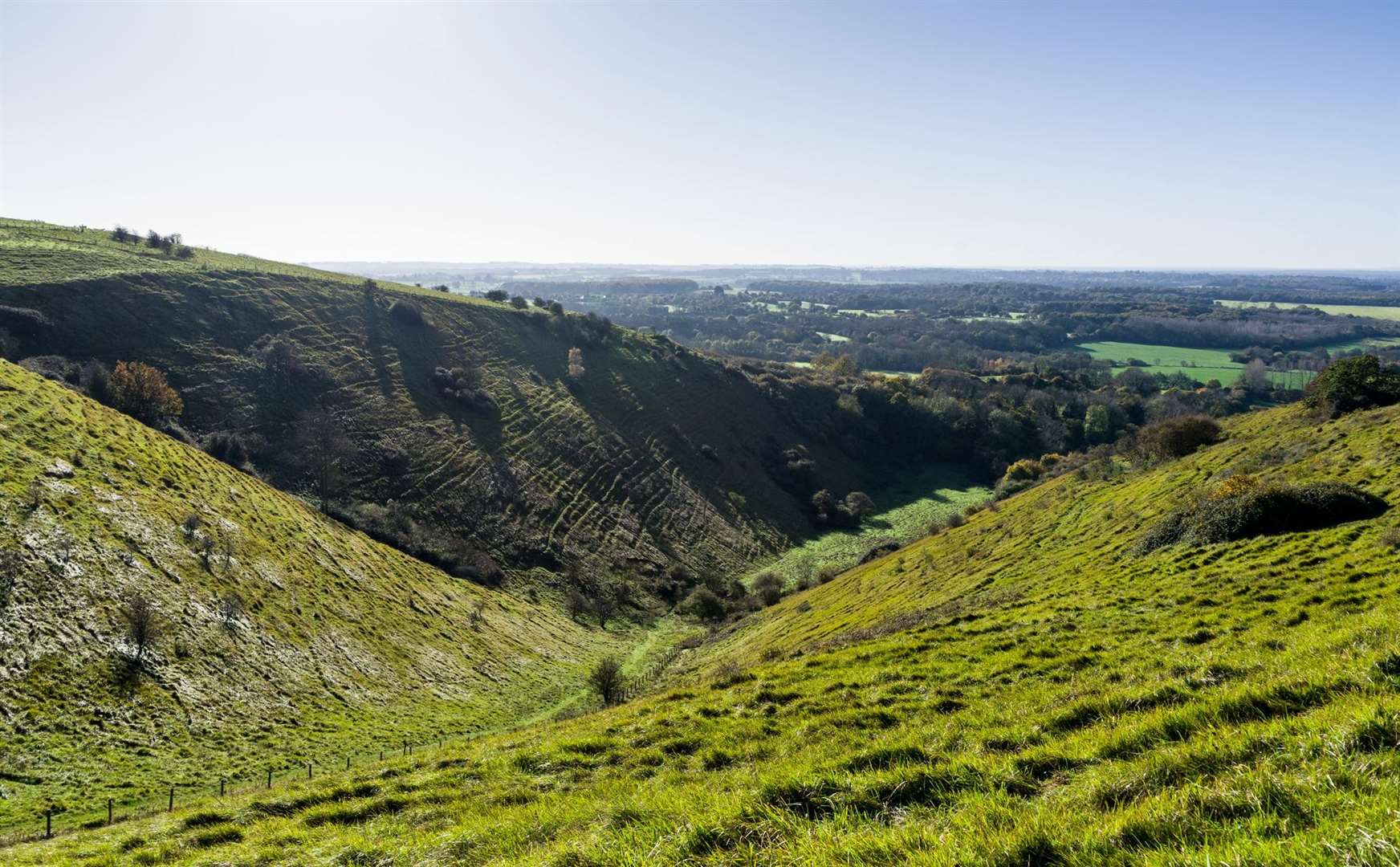 The North Downs running through Wye is one of the reasons the Ashford district is the most sparsely populated districts