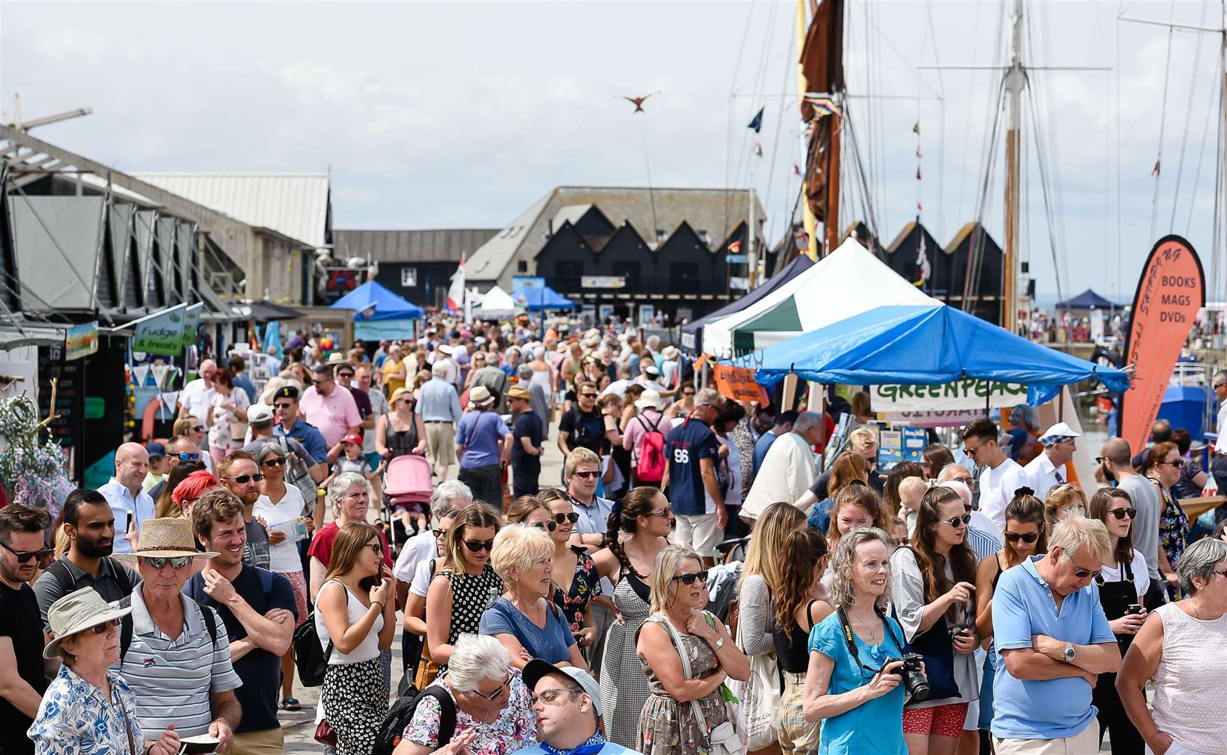 Whitstable harbour teeming with visitors