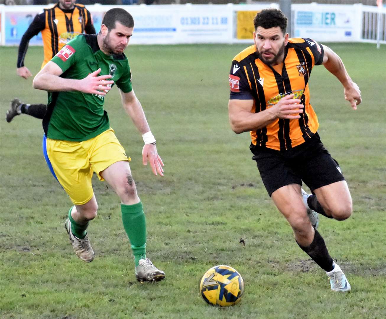 Left-back Nathan Green in the thick of it. Picture: Randolph File