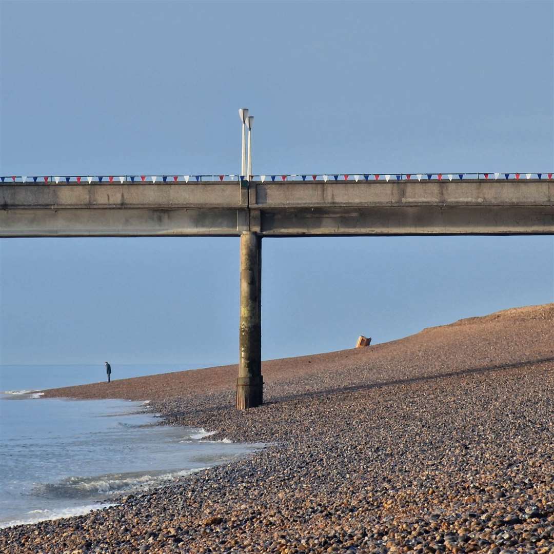 The wreck first appeared on the beach at Deal on Friday. Picture: Carol Fenton