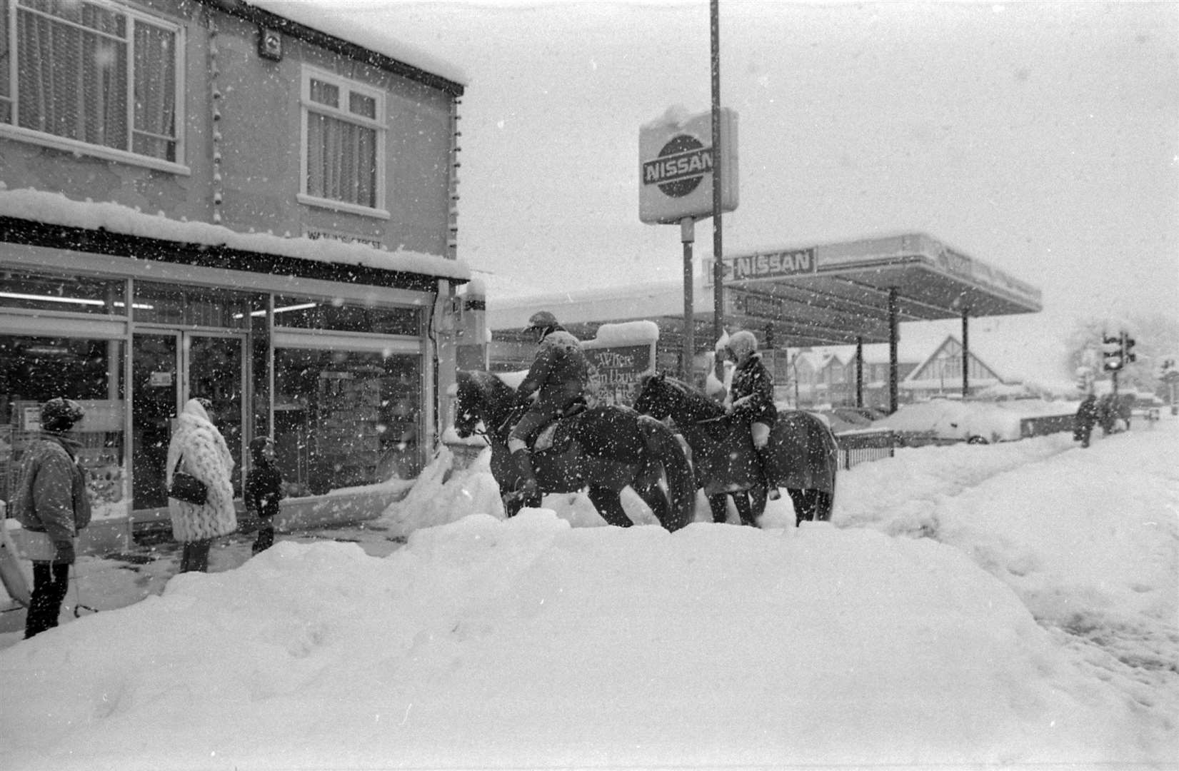 Getting on horseback was a method to make your way to the shops