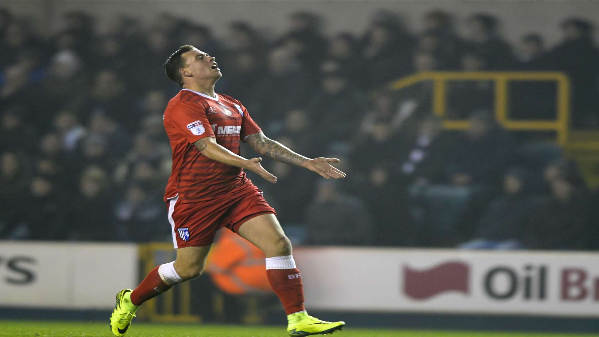 Gills striker Cody McDonald at Millwall on Friday night Picture: Barry Goodwin