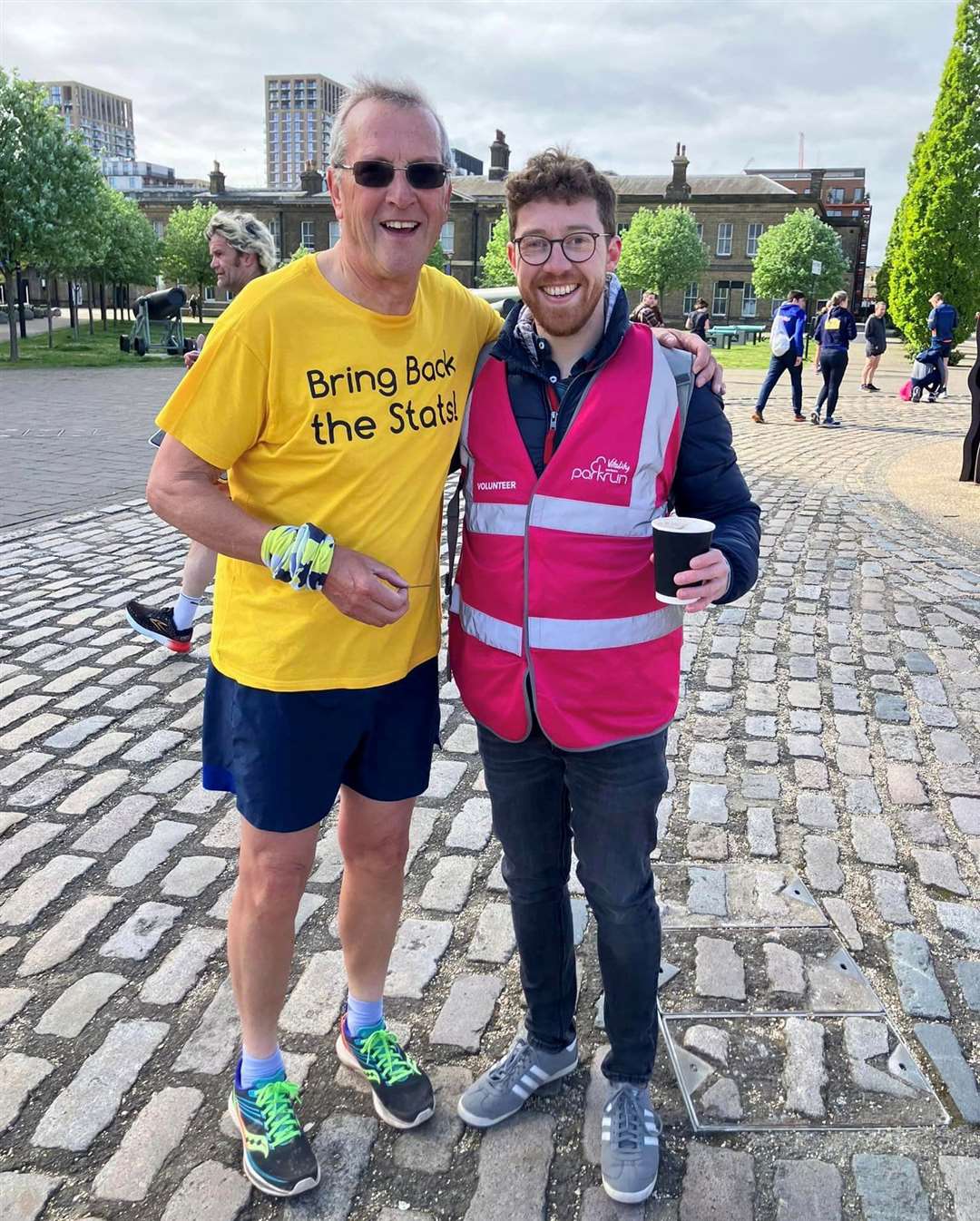 Dr Andrew Harris with fellow Bring Back the Stats supporter Alex Leonard. Picture: Will Hartley