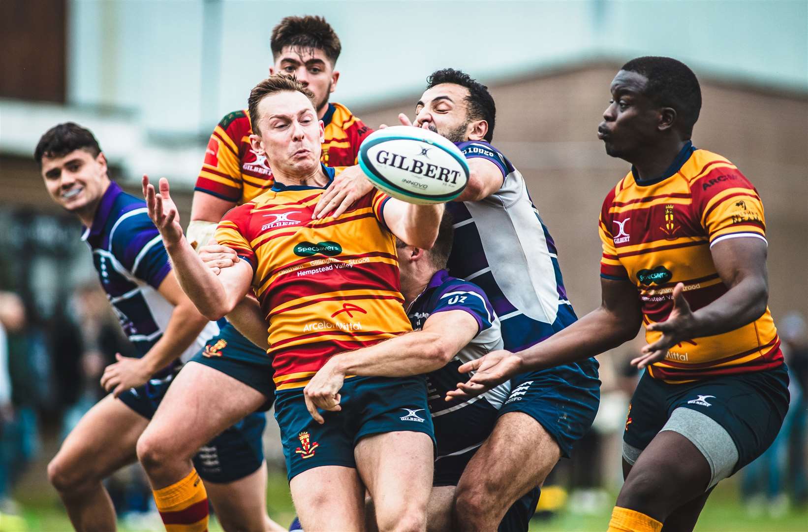 Conor Chalmers gets stuck in against Old Tiffinians. Picture: Jake Miles Sports Photography