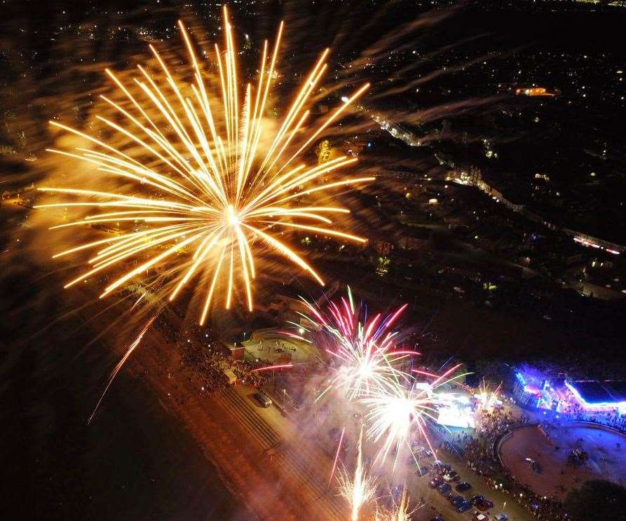 Fireworks display at Sheerness Seaside Festival in Sheerness. Picture: Bunny Drone Pics