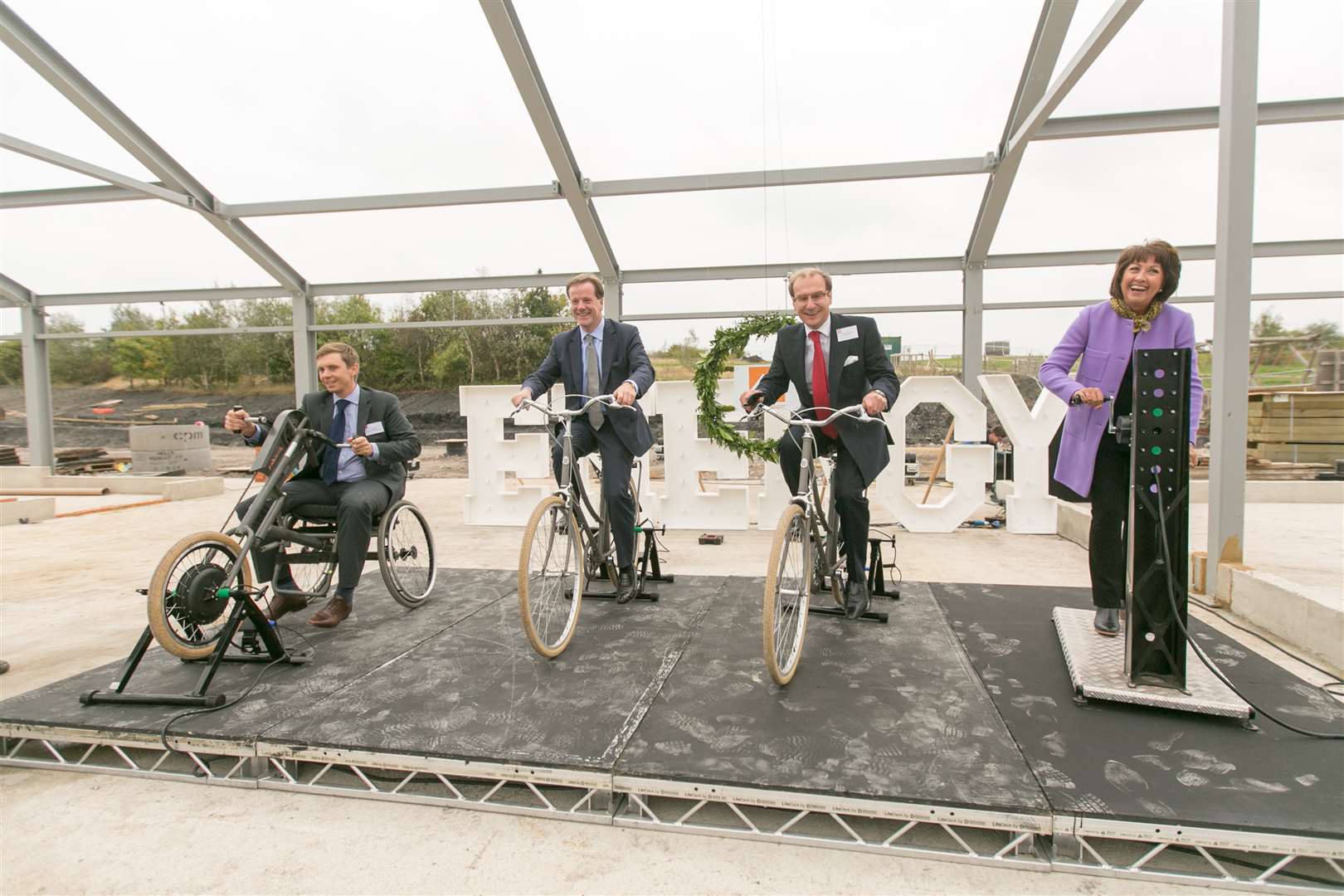 Director of the Betteshanger project Richard Morsley, MP Charlie Elphicke, Hadlow college's CEO Mark Lumsdon-Taylor and governor of Hadlow College Theresa Bruton