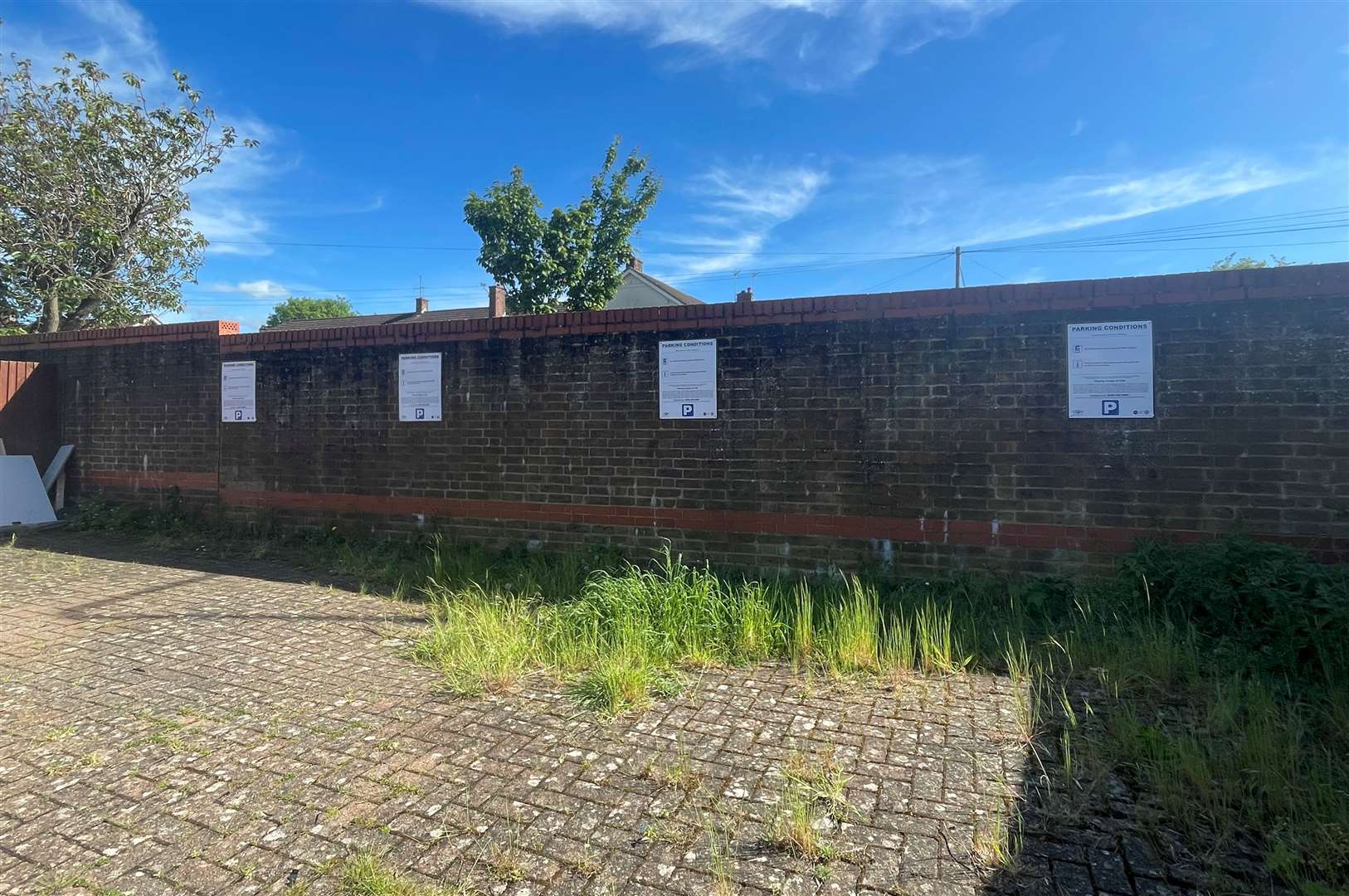 Private parking signs have been put up wrongly behind properties in Northumberland Road, Maidstone. Picture: Sean McPolin