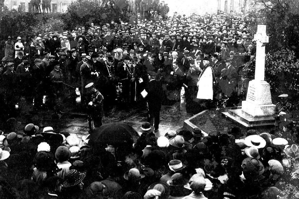 The unveiling of the Faversham war memorial in 1922