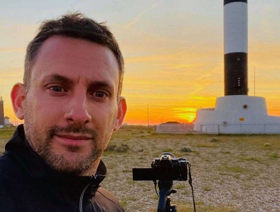 Chris Cork, 42 from Maidstone took 'magnificent' photos of the Northern Lights from Reculver Beach in Herne Bay last night. Photo: Chris Cork