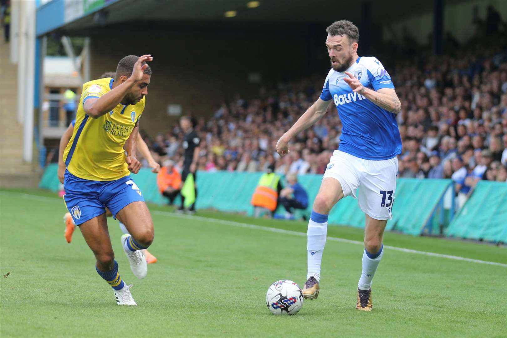 Scott Malone. Gillingham v Colchester United Picture: @Julian_KPI