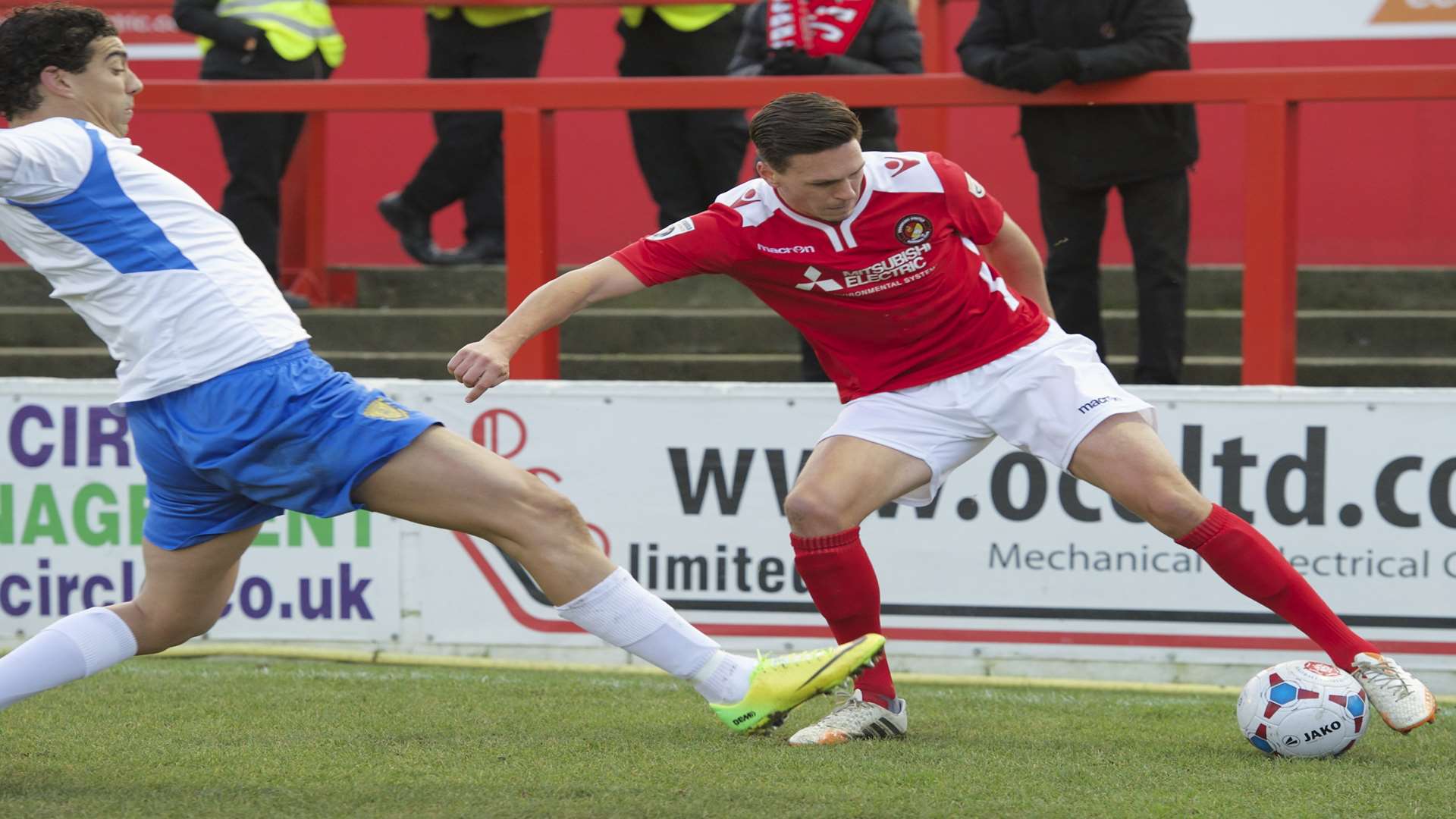 Joe Howe on the ball for Ebbsfleet against Basingstoke in December Picture: Andy Payton