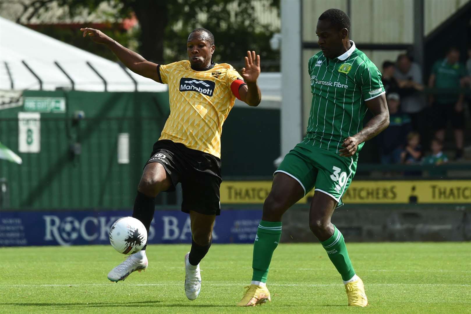 Gavin Hoyte in action for Maidstone at Yeovil last season. Picture: Steve Terrell