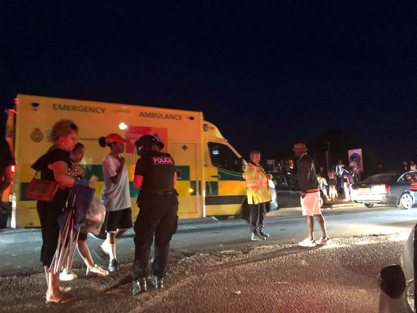 Emergency services were out in force at the seafront gathering spot