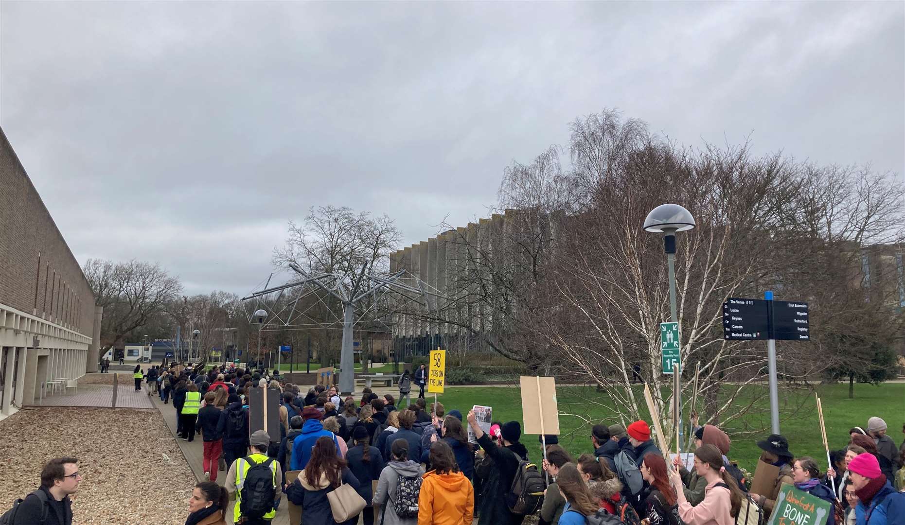 University of Kent students and staff protest proposed course cuts and job losses in February