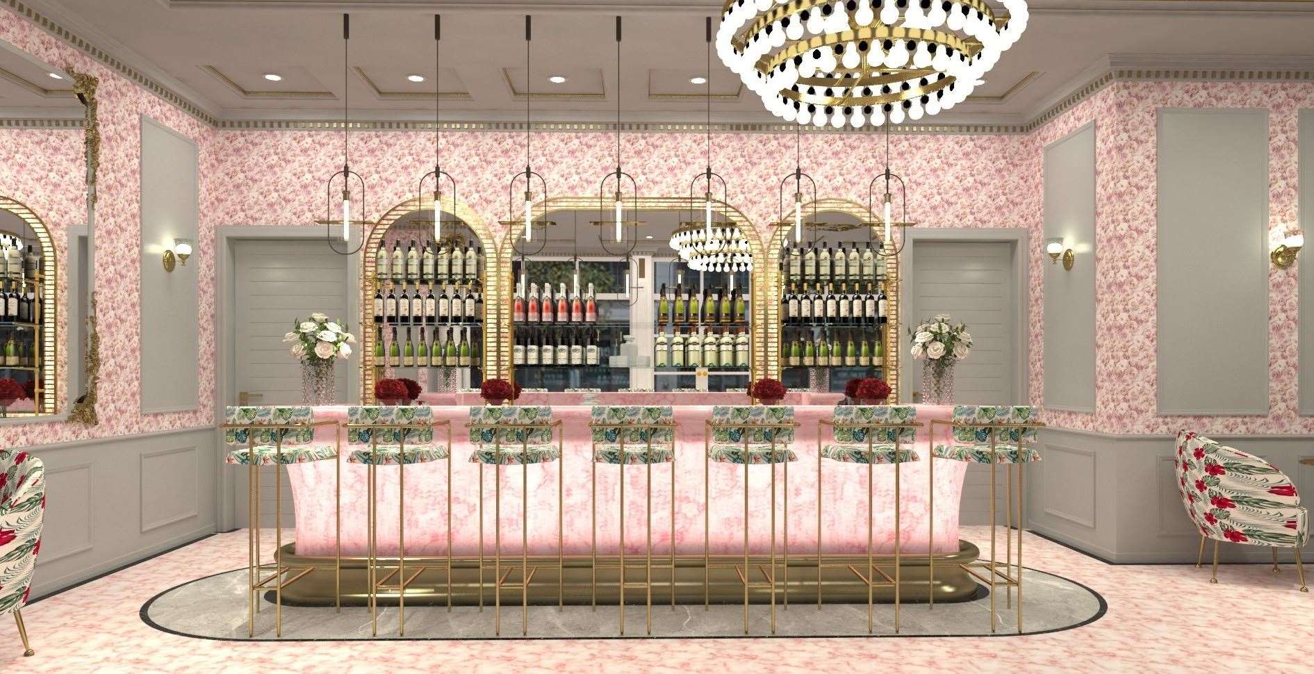 A pink light-up bar will be the centrepiece