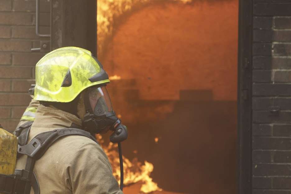 Firefighters wearing breathing apparatus tackled the blaze. Stock picture