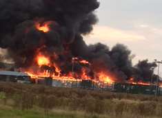 The flames engulfed the building. Picture: Taylor Roswell