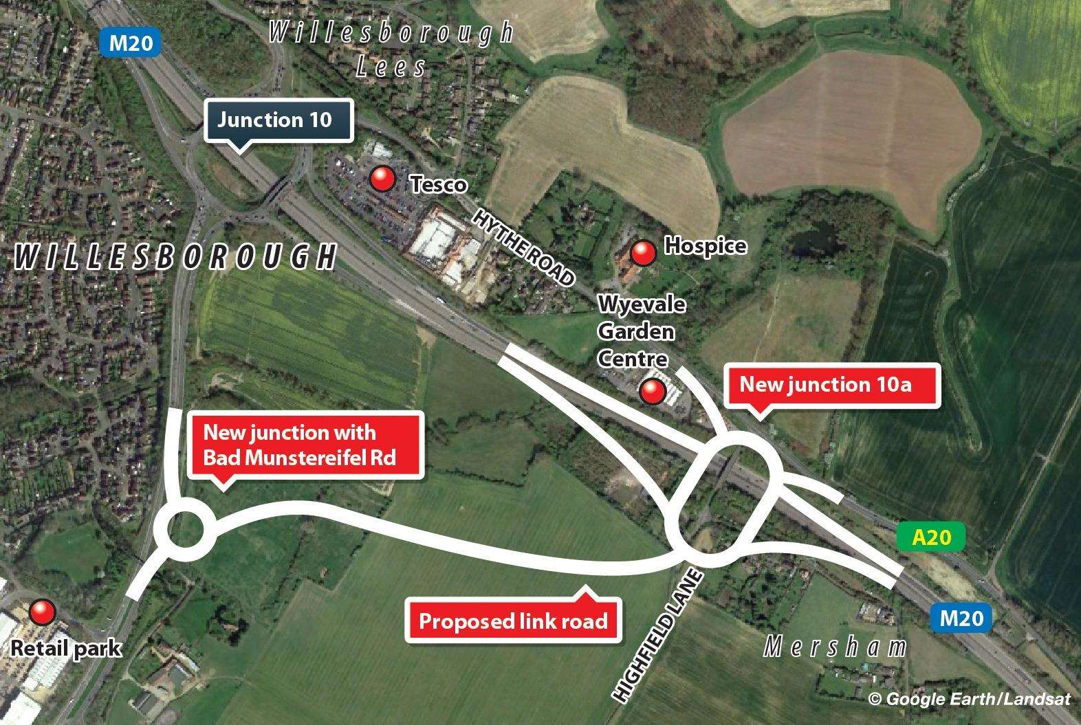 A map of the new junction 10a