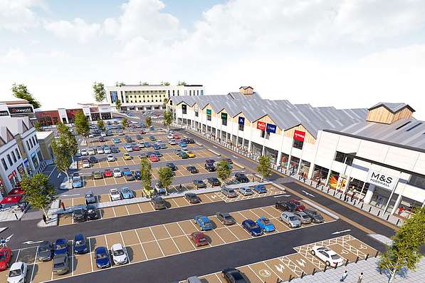 Panoramic view of the St James' Development Dover.