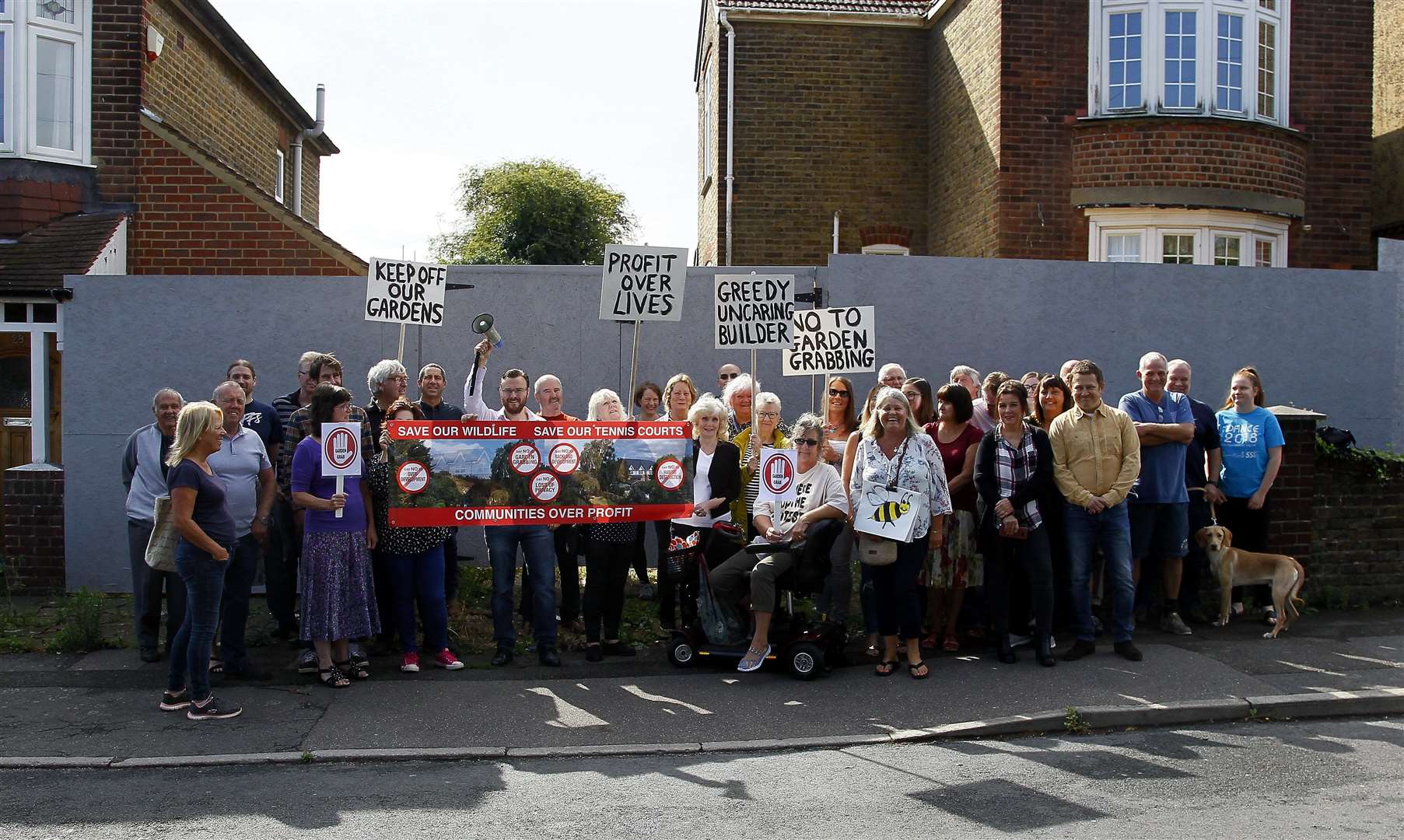 Protesters at Second Avenue close to where the proposed access road to the development will be.Picture: Sean Aidan (15372471)