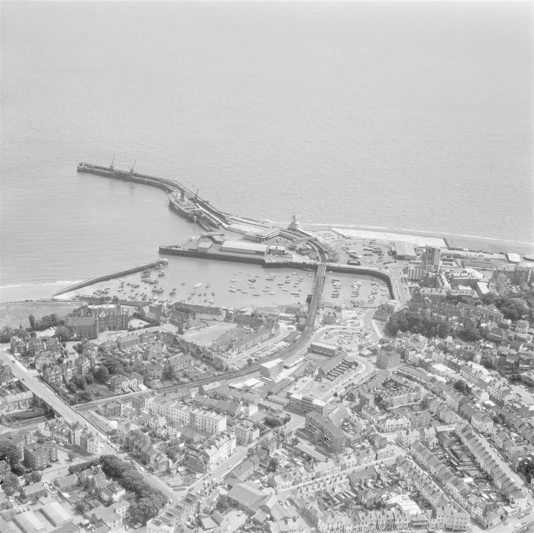 Looking across the town and harbour of Folkestone in 1976. Picture: Historic England