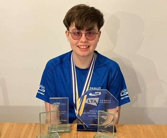 Canterbury teenager Ellen Tribley with some of her trophies