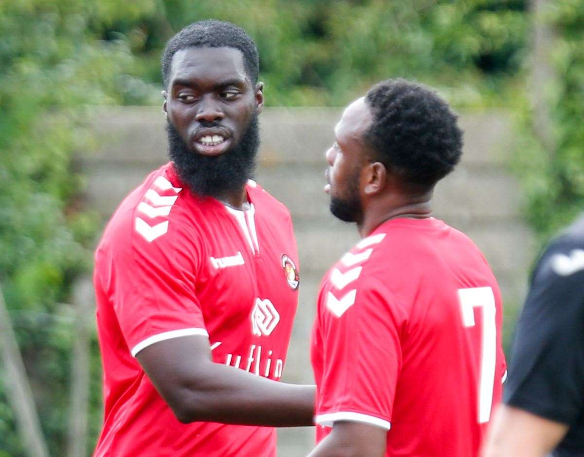 Ayo Obileye (left) opened the scoring for Ebbsfleet Picture: Matthew Walker