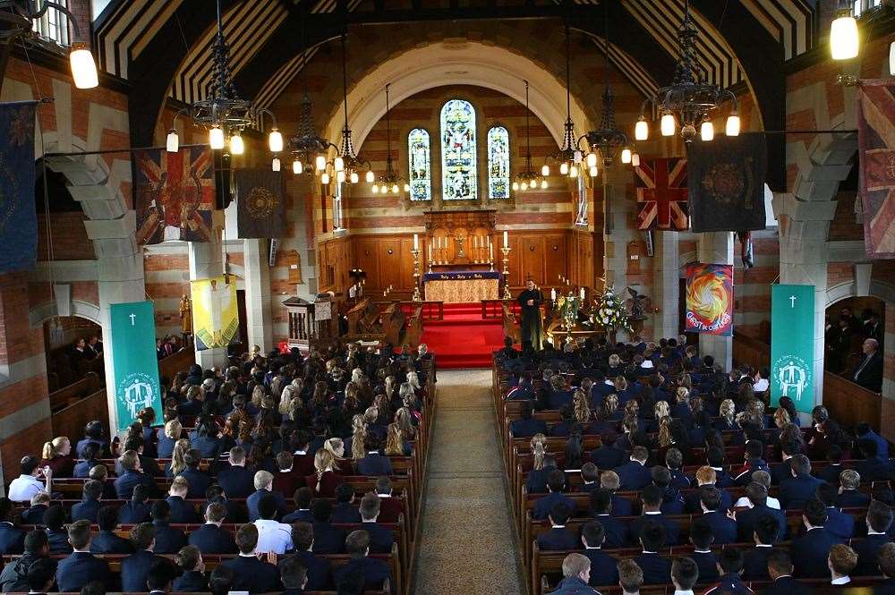 The DOYRMS chapel. Library image from the Duke of York's Royal Military School