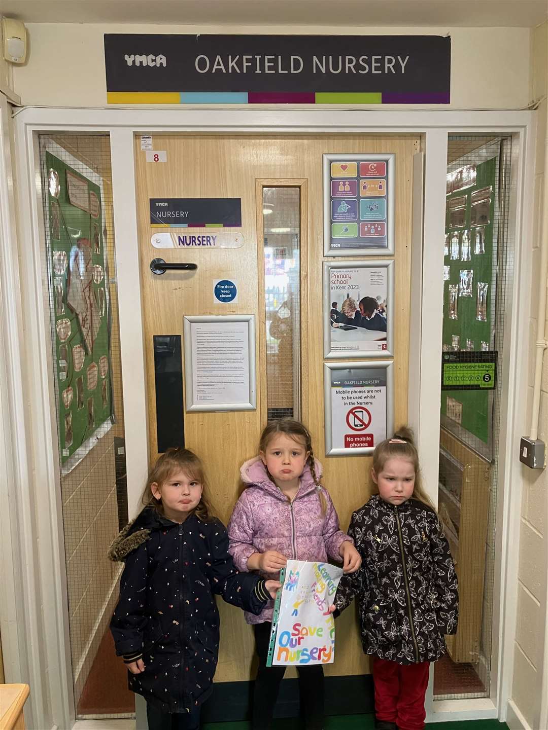 Holly (middle) with her two nursery friends Millie and Sienna, are due to start primary school in September. Picture: Kelly Cattermole