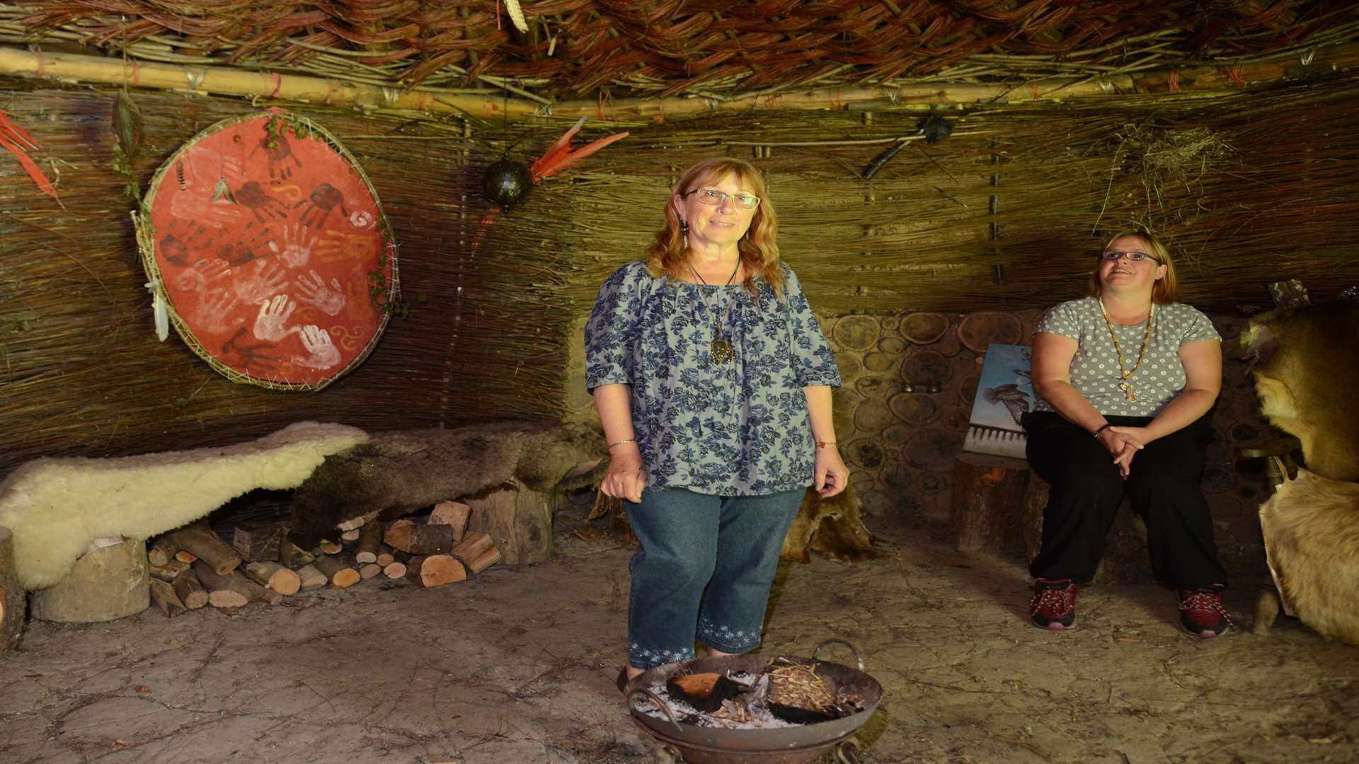 Lynn Gosney and Mel Smart in the Round House. They are holding an open day at Caer Corchrain, Southleas Farm Cottages, Sheppey, to raise funds for Parkinson's