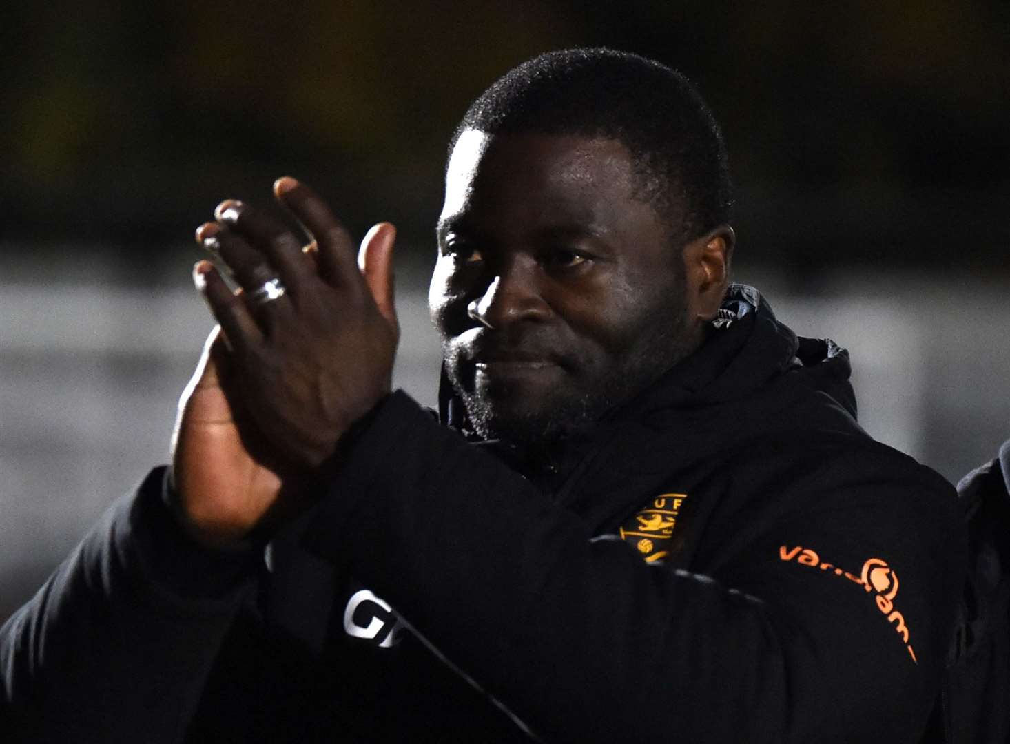 Maidstone United manager George Elokobi. Picture: Steve Terrell